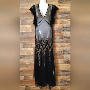 FREE PEOPLE ANNABELLE EMBELLISHED BEADED MAXI DRESS